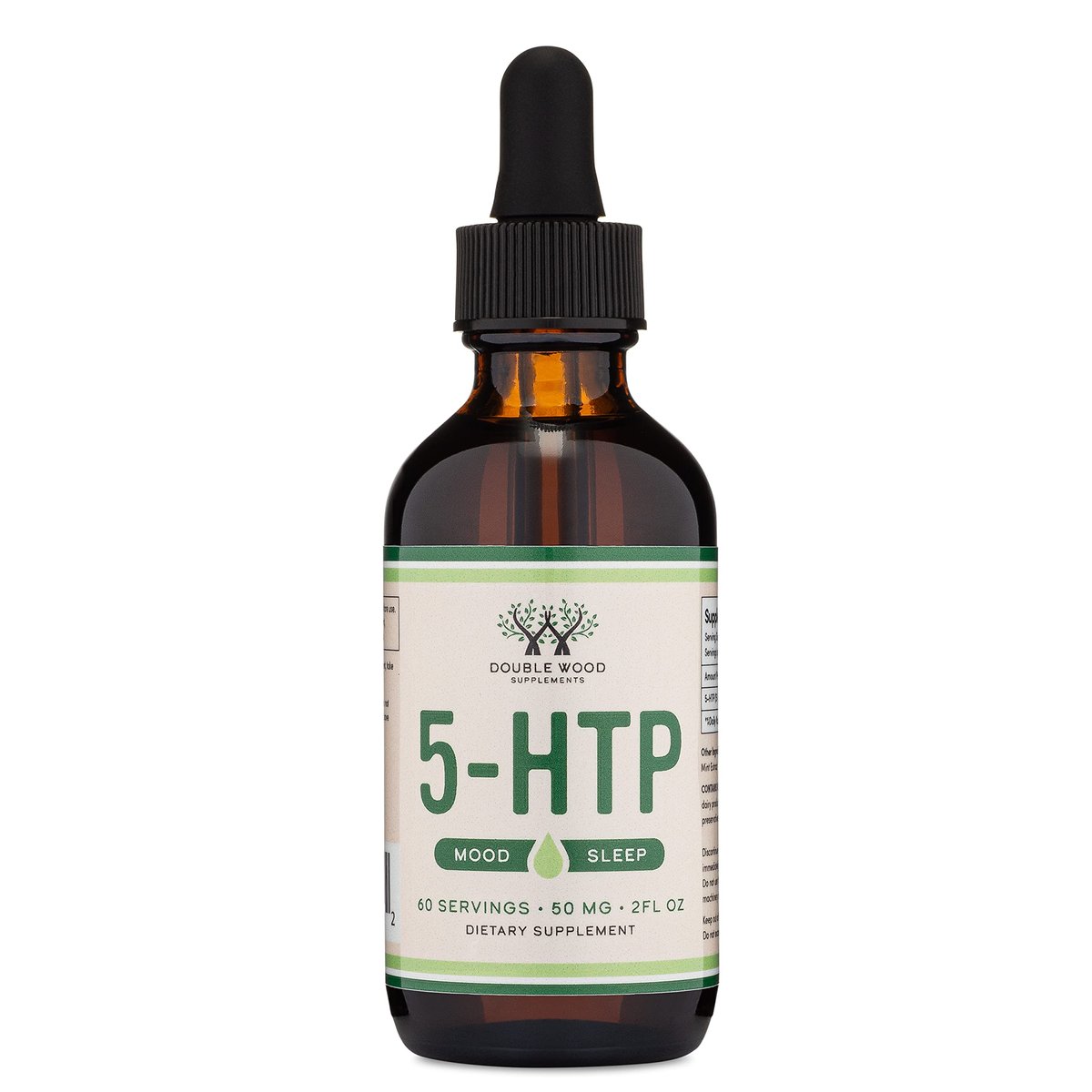 5-HTP Flüssig-Tropfen – Höhere Bioverfügbarkeit als Kapseln (60 Portionen à 50 mg 99%+ 5-HTP) Serotonin-Supplement für Stimmung, Schlaf und Entspannung von Double Wood