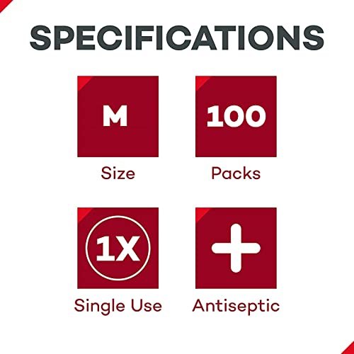 Dealmed Povidon-Iod-Vorbereitungspad 10% - einzeln versiegelte Packungen, ideal für Wundversorgung und tragbare Erste-Hilfe-Sets, 100 Stück pro Schachtel (Packung mit 1)