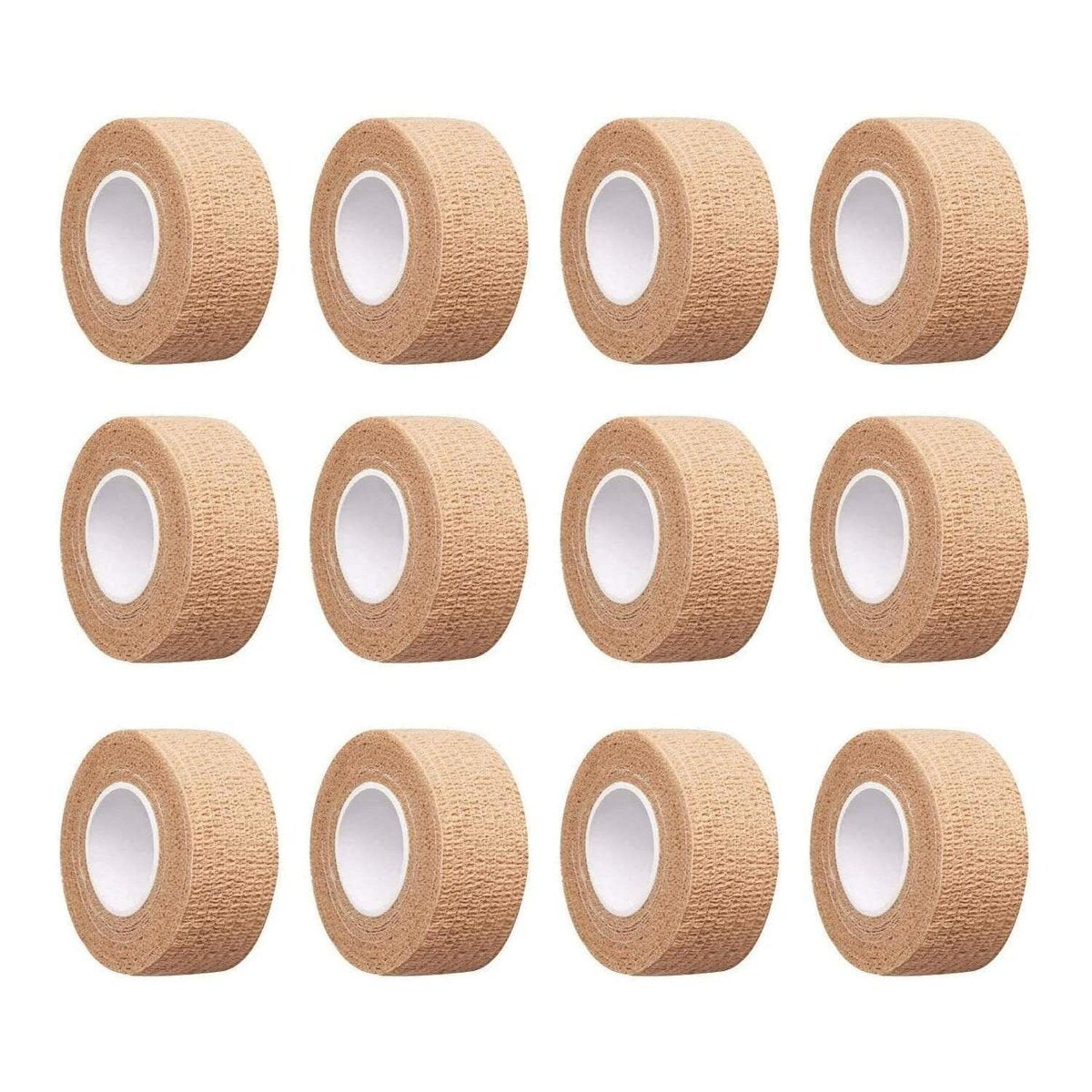 Hautfarbenes selbstklebendes Bandagierband 2,5 cm breit – Finger-Tape, Wickelverbände für Handgelenk und Knöchel, zur Reduzierung von Reibung und Geräuschen an Stuhl- und Tischbeinen – 12 Stück