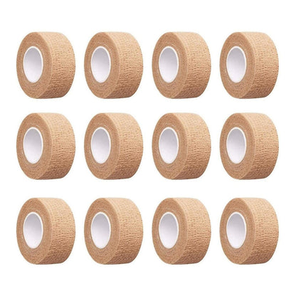 Hautfarbenes selbstklebendes Bandagierband 2,5 cm breit – Finger-Tape, Wickelverbände für Handgelenk und Knöchel, zur Reduzierung von Reibung und Geräuschen an Stuhl- und Tischbeinen – 12 Stück