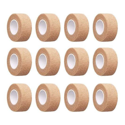 Hautfarbenes selbstklebendes Bandagierband 2,5 cm breit – Finger-Tape, Wickelverbände für Handgelenk und Knöchel, zur Reduzierung von Reibung und Geräuschen an Stuhl- und Tischbeinen – 12 Stück