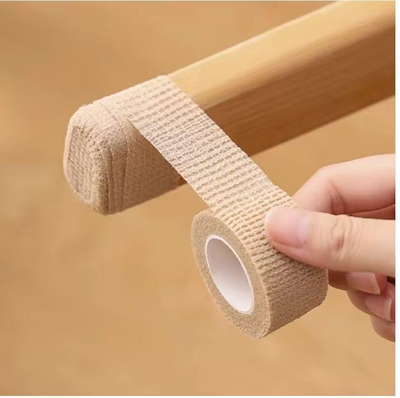 Hautfarbenes selbstklebendes Bandagierband 2,5 cm breit – Finger-Tape, Wickelverbände für Handgelenk und Knöchel, zur Reduzierung von Reibung und Geräuschen an Stuhl- und Tischbeinen – 12 Stück