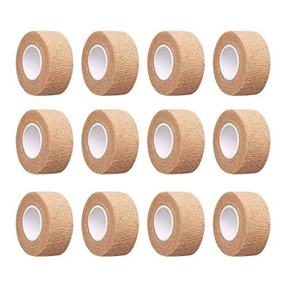 Hautfarbenes selbstklebendes Bandagierband 2,5 cm breit – Finger-Tape, Wickelverbände für Handgelenk und Knöchel, zur Reduzierung von Reibung und Geräuschen an Stuhl- und Tischbeinen – 12 Stück