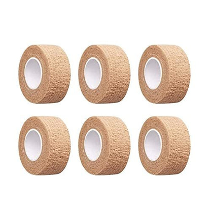 6 Stücke 1 Zoll breite hautfarbene elastische selbstklebende Bandage Finger-Tape, Wickelbandage für Handgelenk und Knöchel, Stuhl- und Tischbeine zur Reduzierung von Reibung und Geräuschen