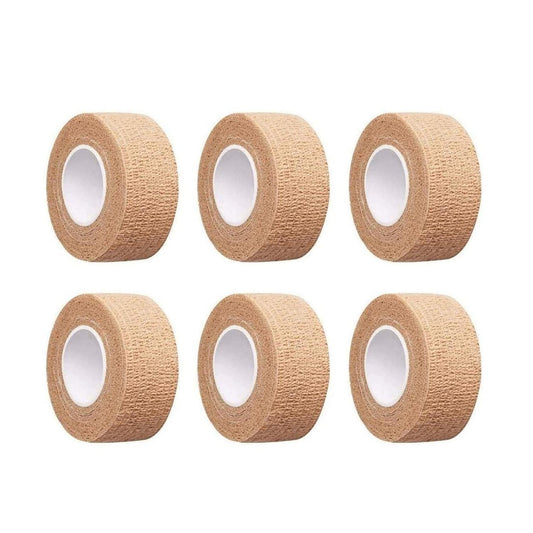 6 Stücke 1 Zoll breite hautfarbene elastische selbstklebende Bandage Finger-Tape, Wickelbandage für Handgelenk und Knöchel, Stuhl- und Tischbeine zur Reduzierung von Reibung und Geräuschen