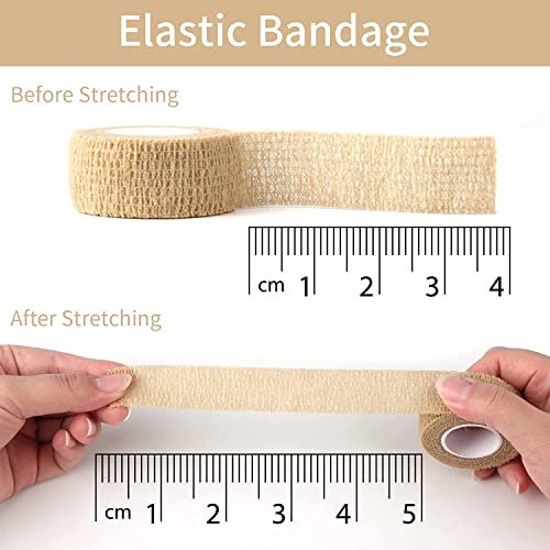 6 Stücke 1 Zoll breite hautfarbene elastische selbstklebende Bandage Finger-Tape, Wickelbandage für Handgelenk und Knöchel, Stuhl- und Tischbeine zur Reduzierung von Reibung und Geräuschen