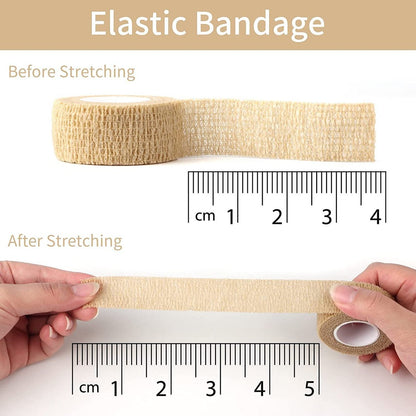 6 Stücke 1 Zoll breite hautfarbene elastische selbstklebende Bandage Finger-Tape, Wickelbandage für Handgelenk und Knöchel, Stuhl- und Tischbeine zur Reduzierung von Reibung und Geräuschen