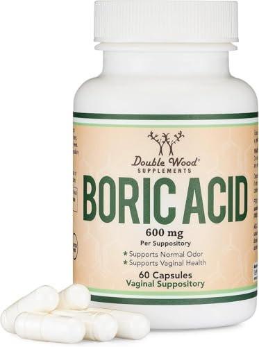 Borsäure-Zäpfchen 60 Stück – Unterstützt die Frauengesundheit (leicht löslich, drittgeprüft) von Double Wood
