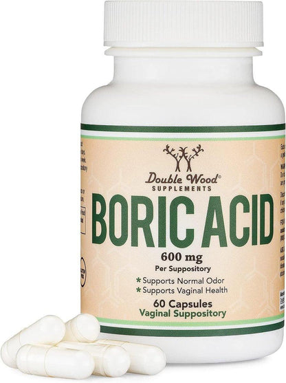 Borsäure-Zäpfchen 60 Stück – Unterstützt die Frauengesundheit (leicht löslich, drittgeprüft) von Double Wood
