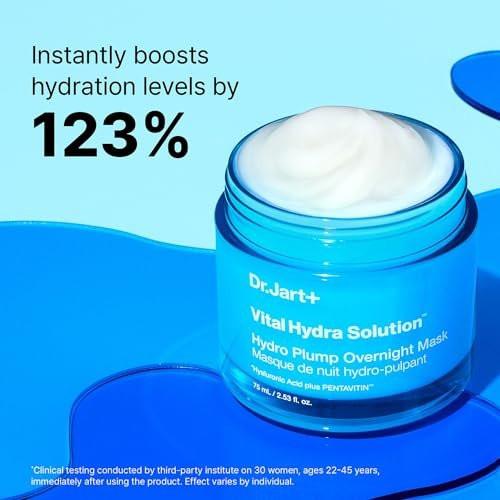 Dr.Jart+ Vital Hydra Solution Hydro Plump Overnight Korean Face Mask mit Hyaluronsäure für Glas-Haut | Koreanische Hautpflege, 2,53 Fl Oz