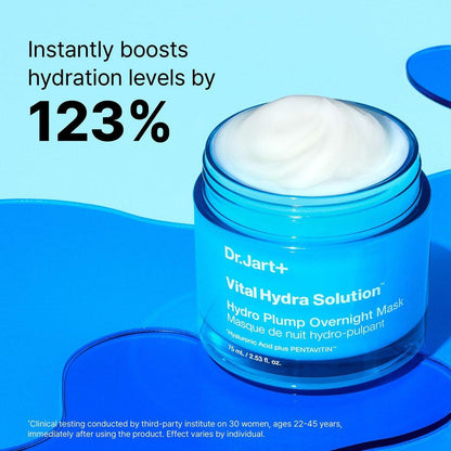Dr.Jart+ Vital Hydra Solution Hydro Plump Overnight Korean Face Mask mit Hyaluronsäure für Glas-Haut | Koreanische Hautpflege, 2,53 Fl Oz