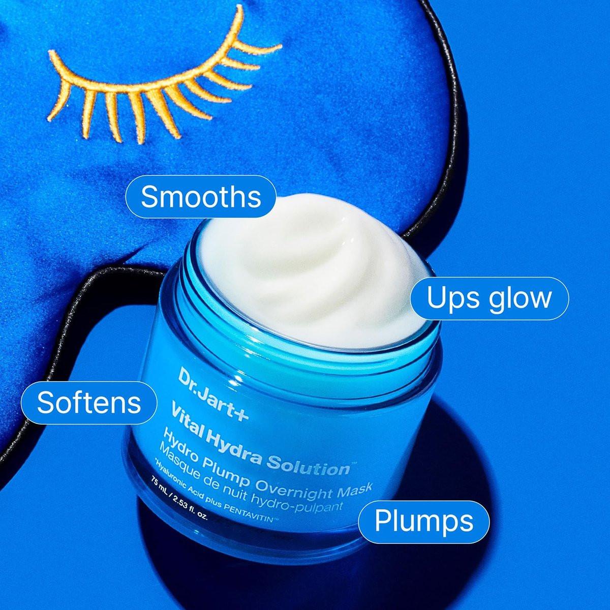 Dr.Jart+ Vital Hydra Solution Hydro Plump Overnight Korean Face Mask mit Hyaluronsäure für Glas-Haut | Koreanische Hautpflege, 2,53 Fl Oz