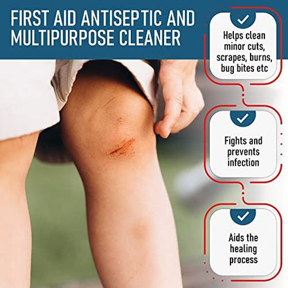 Epic Medical Supply H2O2 Wasserstoffperoxid Lösung 3% USP - 16 oz, Erste-Hilfe-Antiseptikum & Mehrzweckreiniger - Wasserstoffperoxid Mundspülung, topische Reinigung für Schnitte & Schürfwunden - 16 oz (1er-Pack)