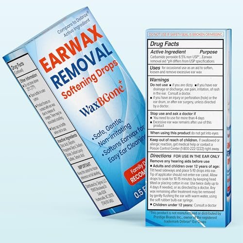 WaxBgone ® Ohrenschmalz-Entfernungstropfen – Sanfte Ohrenreiniger für verstopfte Ohren & Ohrenschmalz-Erweichung, nicht reizend, für Kinder & Erwachsene, 15 ml