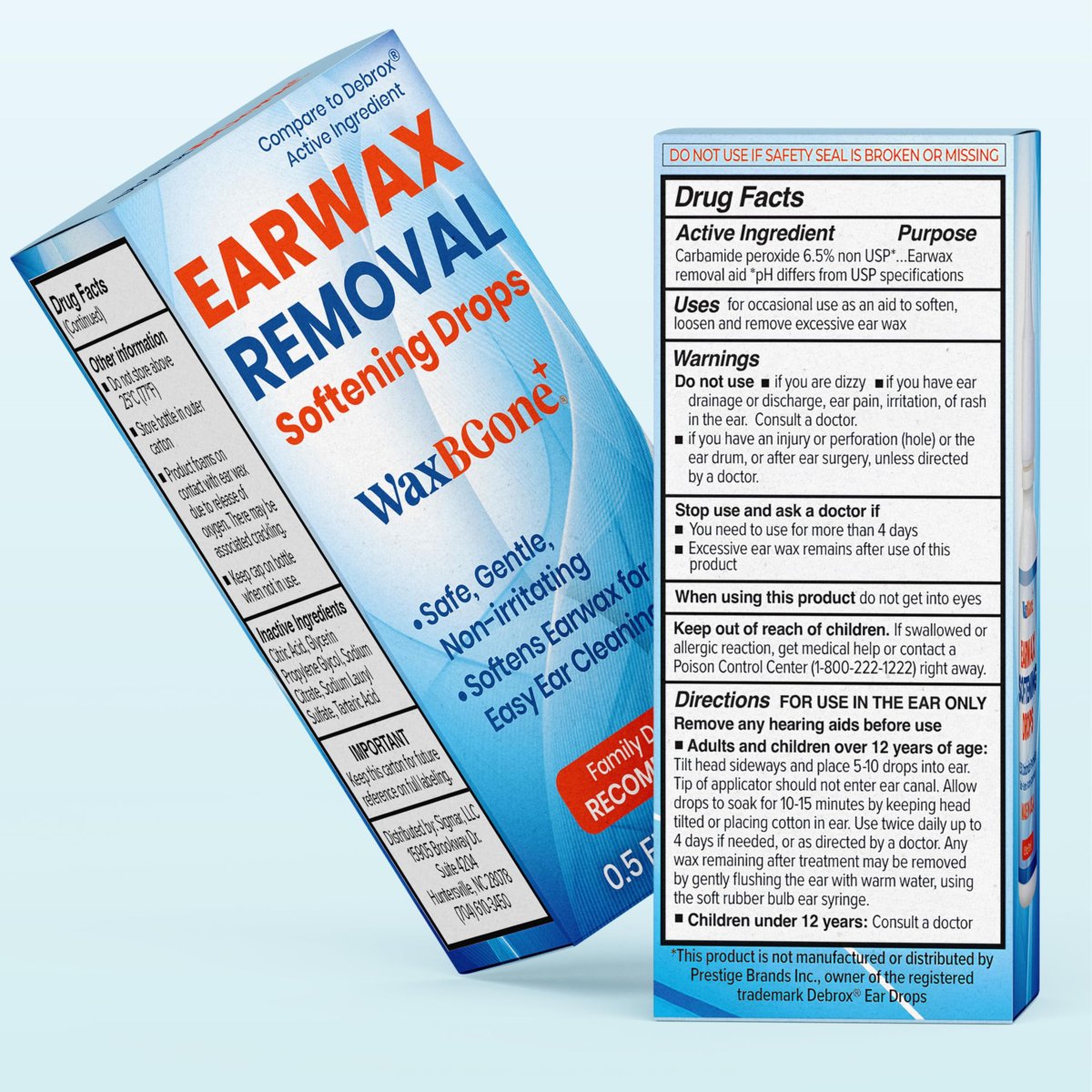 WaxBgone ® Ohrenschmalz-Entfernungstropfen – Sanfte Ohrenreiniger für verstopfte Ohren & Ohrenschmalz-Erweichung, nicht reizend, für Kinder & Erwachsene, 15 ml