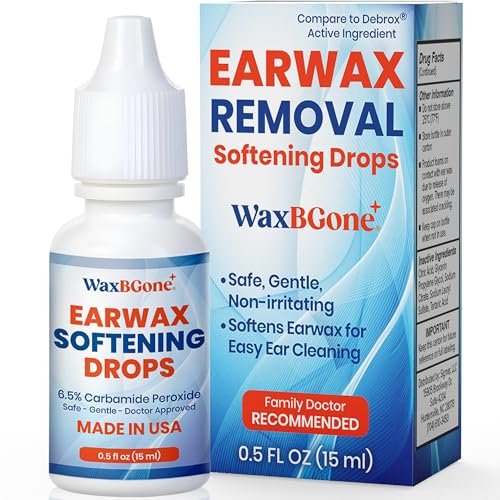 WaxBgone ® Ohrenschmalz-Entfernungstropfen – Sanfte Ohrenreiniger für verstopfte Ohren & Ohrenschmalz-Erweichung, nicht reizend, für Kinder & Erwachsene, 15 ml