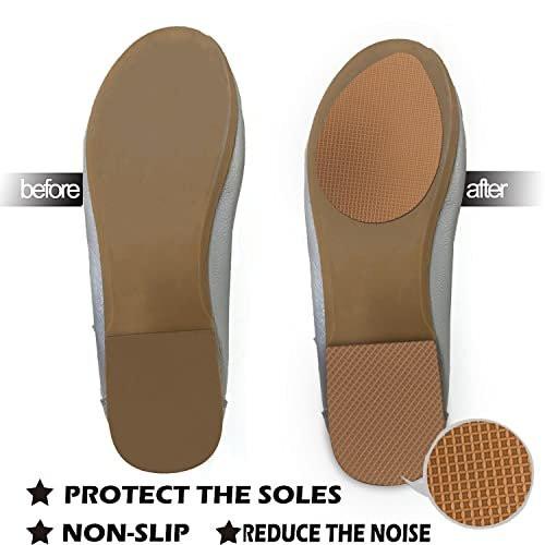 Rutschfeste Schuhsohlen-Aufkleber, Fersenschutz für High Heels, Anti-Rutsch-Schuhgriffe (Braun, 4 Paare)