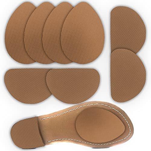 Rutschfeste Schuhsohlen-Aufkleber, Fersenschutz für High Heels, Anti-Rutsch-Schuhgriffe (Braun, 4 Paare)