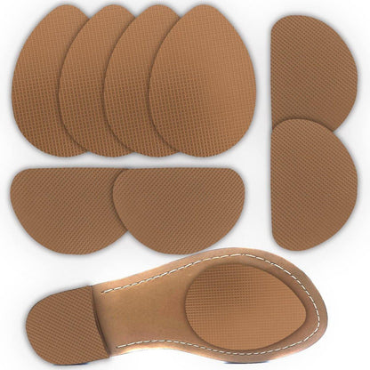Rutschfeste Schuhsohlen-Aufkleber, Fersenschutz für High Heels, Anti-Rutsch-Schuhgriffe (Braun, 4 Paare)