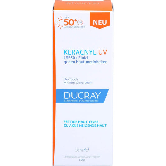 Ducray Keracnyl Anti-Imperfections Fluid SPF50+ 50ml – Feuchtigkeitsspendender Sonnenschutz für fettige, zu Unreinheiten neigende Haut