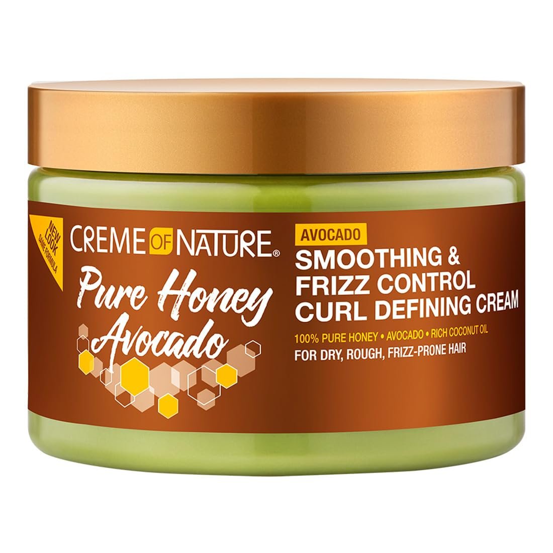 Creme of Nature Pure Honey Define Hair Food Glättende & Frizz-Kontroll-Curl-Creme – Definiert und pflegt natürliche Locken mit Avocadoöl, Honig & Kokosöl, 11,5 oz