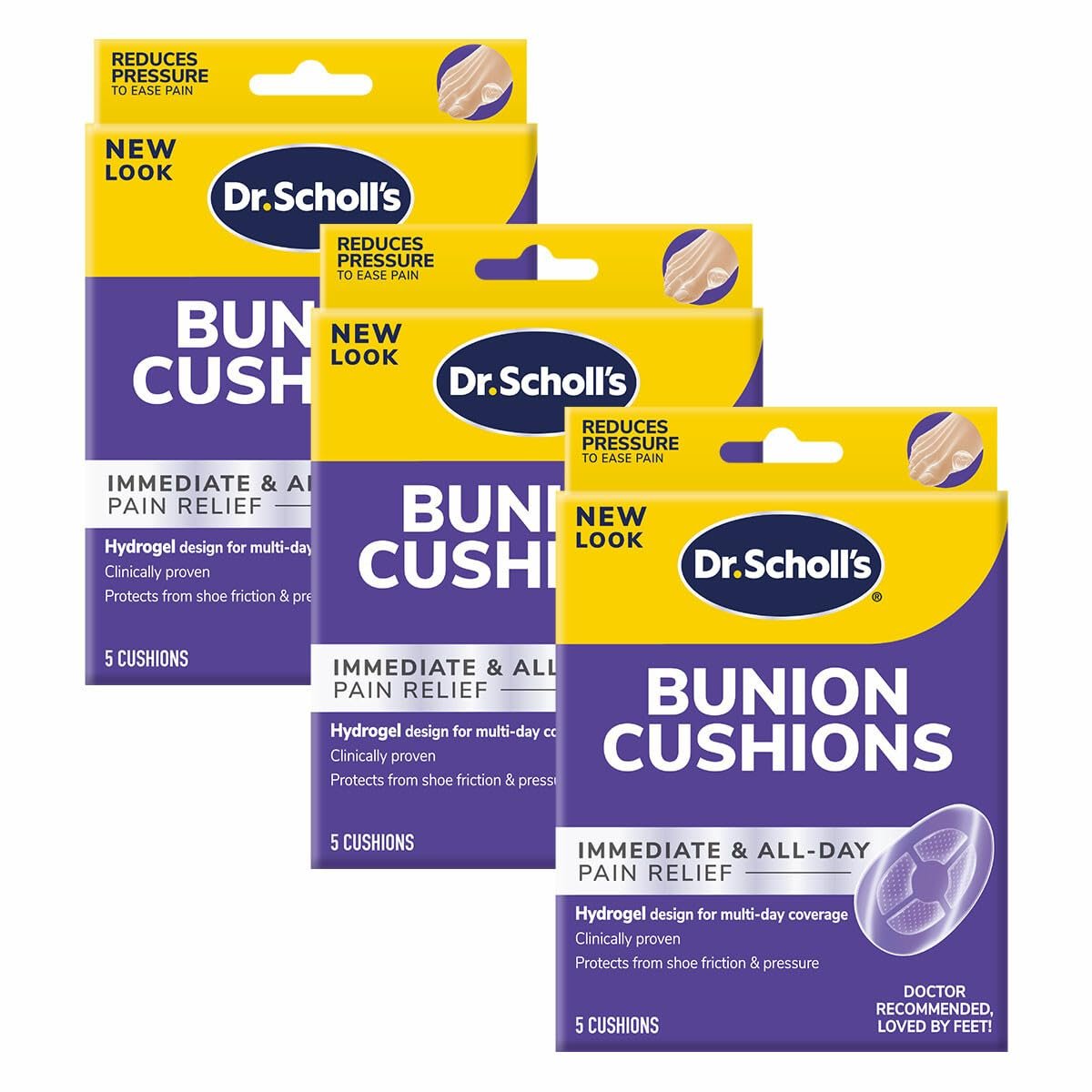 Dr. Scholl's Duragel Ballenzehenpuffer (3er-Pack, 15 Stück insgesamt)