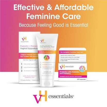 vH Essentials Probiotika für Frauen mit Präbiotika, Cranberry & Vitamin C - 120 Kapseln (60-Tage-Vorrat) - Probiotika zur Unterstützung der Darmgesundheit, des allgemeinen Wohlbefindens und der Harnwegsgesundheit für Frauen