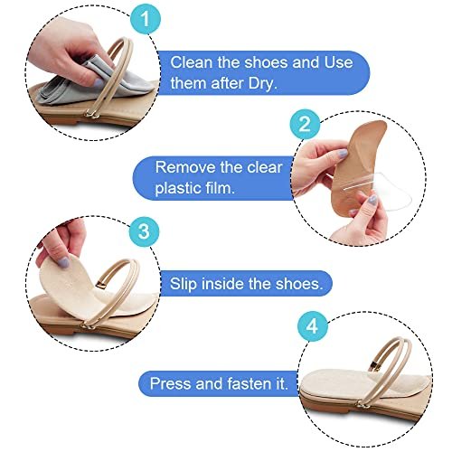 Dr. Foot's Fußgewölbe-Stützeinlagen für Plattfüße, Plantarfasziitis, Klebende Fersenpolster zur Schmerzlinderung für Damen & Herren (Klein, Beige)