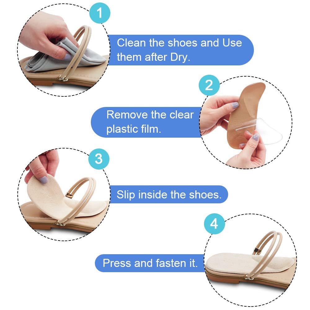 Dr. Foot's Fußgewölbe-Stützeinlagen für Plattfüße, Plantarfasziitis, Klebende Fersenpolster zur Schmerzlinderung für Damen & Herren (Klein, Beige)