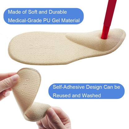 Dr. Foot's Fußgewölbe-Stützeinlagen für Plattfüße, Plantarfasziitis, Klebende Fersenpolster zur Schmerzlinderung für Damen & Herren (Klein, Beige)