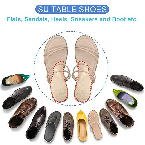 Dr. Foot's Fußgewölbe-Stützeinlagen für Plattfüße, Plantarfasziitis, Klebende Fersenpolster zur Schmerzlinderung für Damen & Herren (Klein, Beige)