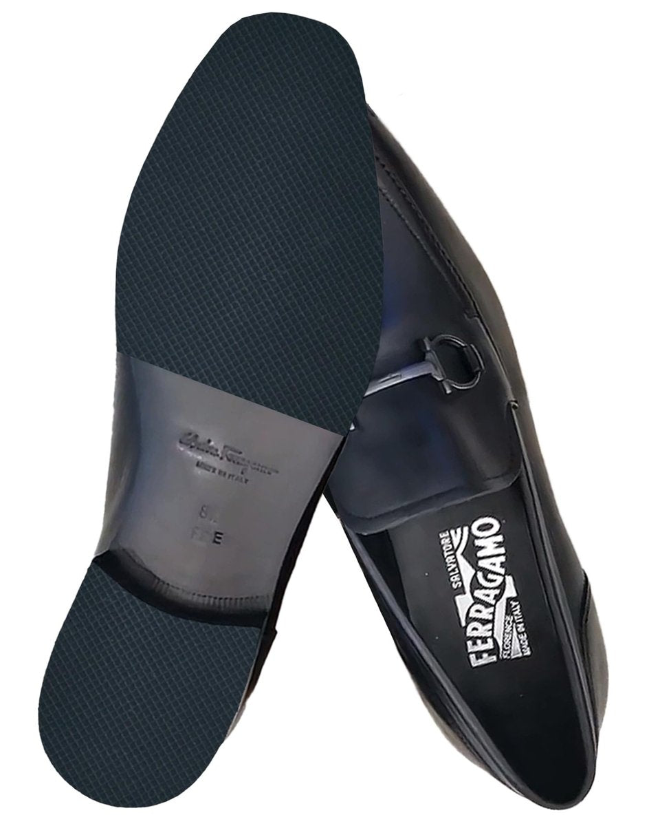 CZBYXA12 Schwarze Schuhsohlenschutzfolie, rutschfeste Schuhgriffe für die Schuhsohle - Sohlenwächter - Anti-Rutsch-Pads für High Heels (15x10 cm, Schwarz-2 Paare)
