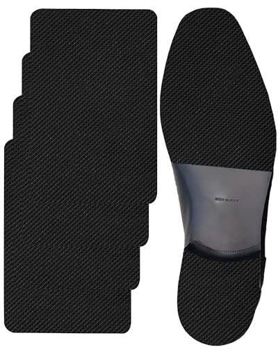 CZBYXA12 Schwarze Schuhsohlenschutzfolie, rutschfeste Schuhgriffe für die Schuhsohle - Sohlenwächter - Anti-Rutsch-Pads für High Heels (15x10 cm, Schwarz-2 Paare)
