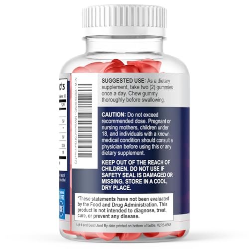 Zero Sugar Vitamin C Gummies - Immunstärkung & Antioxidans Vitamin C Nahrungsergänzung - Vegan, Nicht-GVO, Laktose- & Glutenfrei - Himbeergeschmack für Kinder & Erwachsene - 120 Gummis