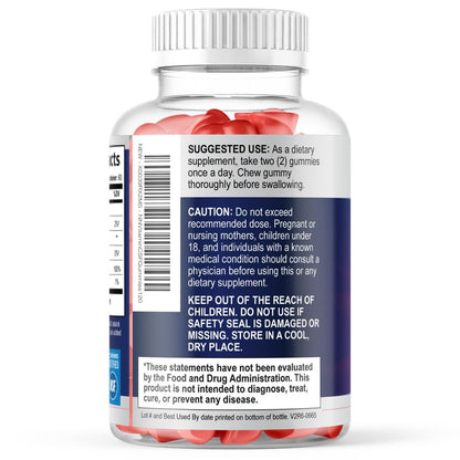 Zero Sugar Vitamin C Gummies - Immunstärkung & Antioxidans Vitamin C Nahrungsergänzung - Vegan, Nicht-GVO, Laktose- & Glutenfrei - Himbeergeschmack für Kinder & Erwachsene - 120 Gummis