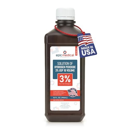 Epic Medical Supply Wasserstoffperoxid 946 ml (32 oz) – 3% USP Antiseptikum und Mehrzweckreiniger für erste Hilfe bei kleinen Schnitten, Schürfwunden, Insektenstichen und Hautreizungen