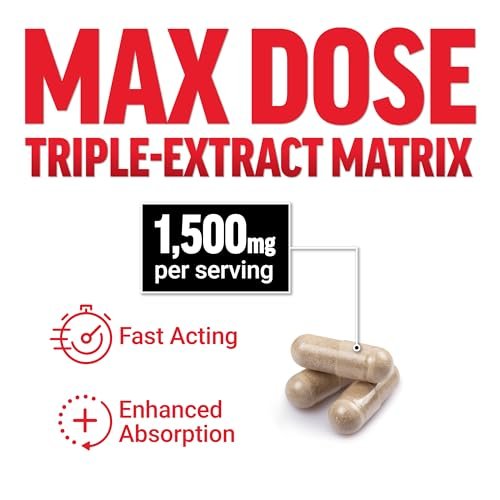 Force Factor Horny Goat Weed Max – 1500 mg Triple-Extrakt, 90 Kapseln für gesteigerte Libido und Leistungsfähigkeit