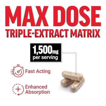 Force Factor Horny Goat Weed Max – 1500 mg Triple-Extrakt, 90 Kapseln für gesteigerte Libido und Leistungsfähigkeit