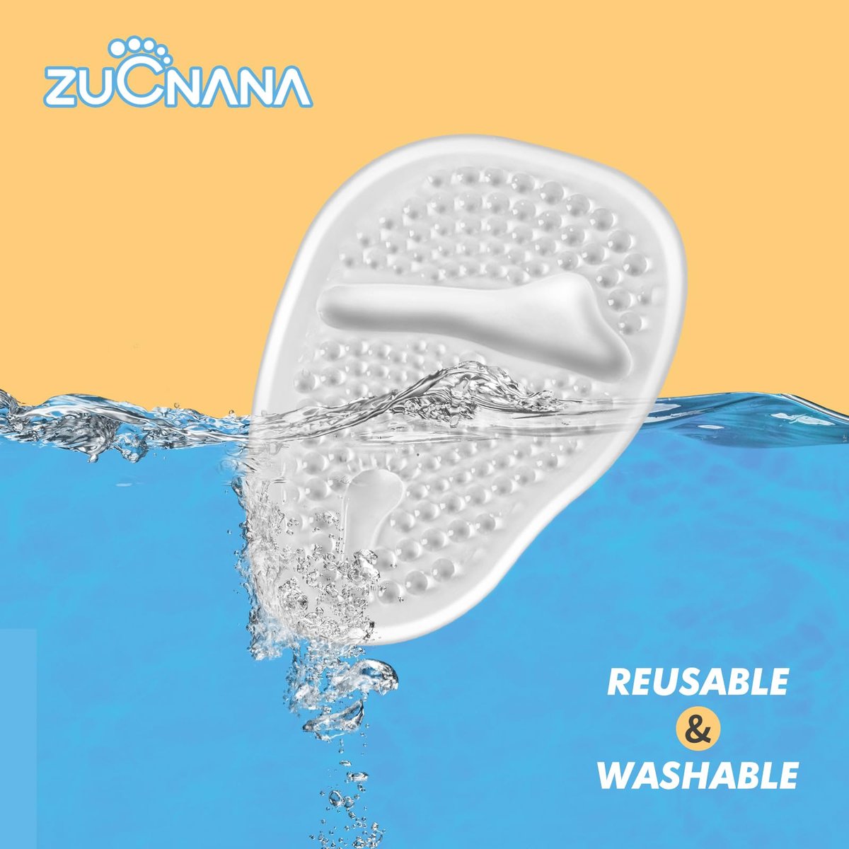 ZUCNANA Metatarsal-Pads für Damen – Weiche Gel-Einlegesohlen für hohe Schuhe, 4 Paar, rutschfest, sofortige Fußschmerzlinderung, selbstklebend, passen für alle Schuhgrößen