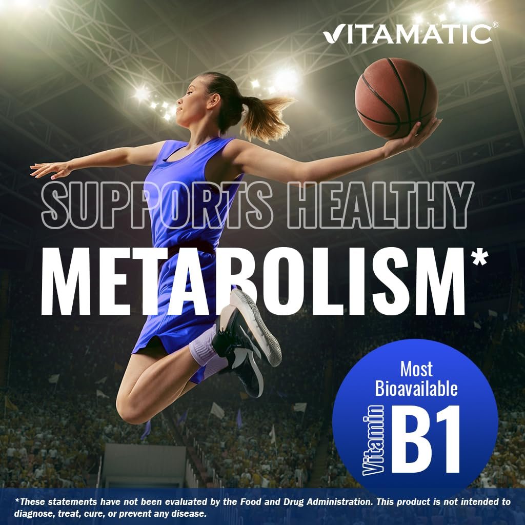 Vitamatic Benfotiamin 300 mg – Fettlösliches Vitamin B1 – 90 vegane Kapseln pro Flasche – 2 Flaschen (insgesamt 180 Kapseln)