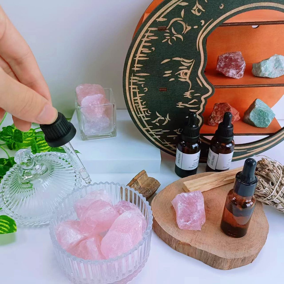 LAIDANLA Rosenquarz 2 Zoll natürliche raue Steine, große Rohkristalle, Bulk-Heilsteine für Reiki-Heilung, Wasserfallsteine, Drahtwicklung, Dekoration, Cabochon-Schleifen, 4 Stück, 0,55 Pfund