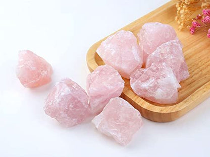 LAIDANLA Rosenquarz 2 Zoll natürliche raue Steine, große Rohkristalle, Bulk-Heilsteine für Reiki-Heilung, Wasserfallsteine, Drahtwicklung, Dekoration, Cabochon-Schleifen, 4 Stück, 0,55 Pfund