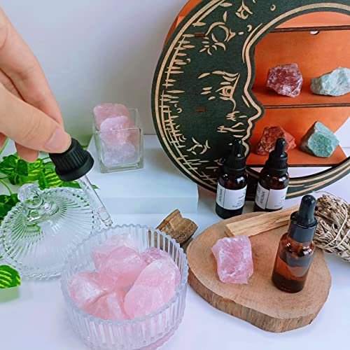 LAIDANLA Rosenquarz 2 Zoll natürliche raue Steine, große Rohkristalle, Bulk-Heilsteine für Reiki-Heilung, Wasserfallsteine, Drahtwicklung, Dekoration, Cabochon-Schleifen, 4 Stück, 0,55 Pfund