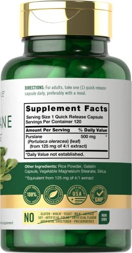 Carlyle Purslane Kapseln | 120 Stück | Portulaca Oleracea Extrakt | Nicht-GVO, glutenfreies Nahrungsergänzungsmittel