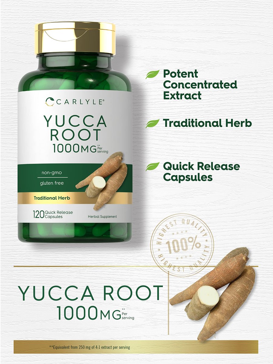 Carlyle Yucca Root Extract – 120 Kapseln | Kräuterergänzung | Nicht-GMO und Glutenfrei