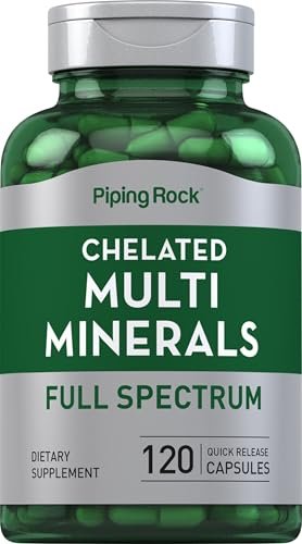 Piping Rock Mega Multi Mineral Chelat-Komplex | 120 Kapseln | Für Männer und Frauen | Eisenfrei | Non-GMO, Glutenfrei