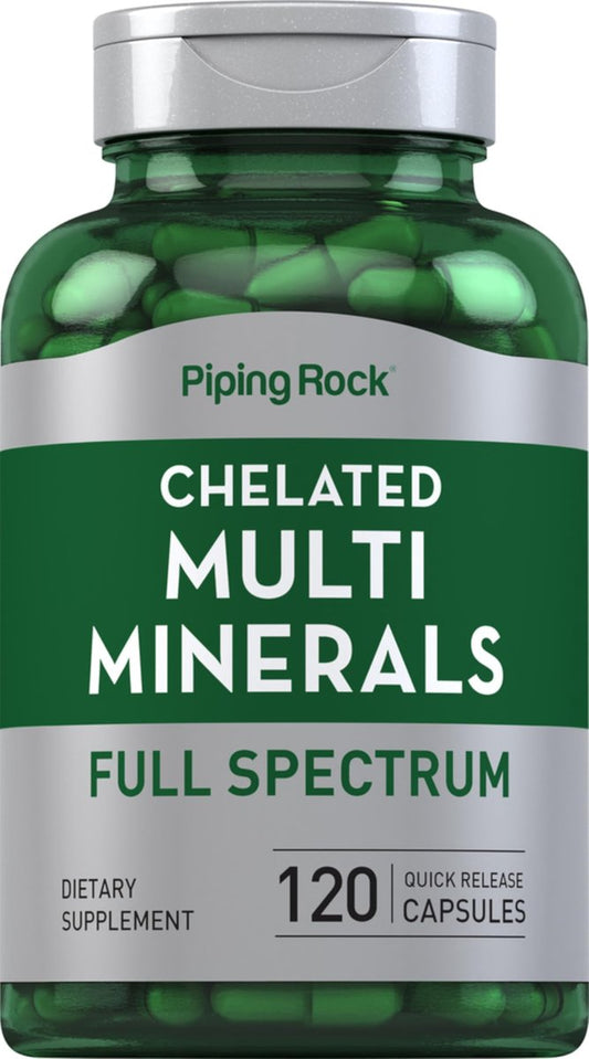 Piping Rock Mega Multi Mineral Chelat-Komplex | 120 Kapseln | Für Männer und Frauen | Eisenfrei | Non-GMO, Glutenfrei