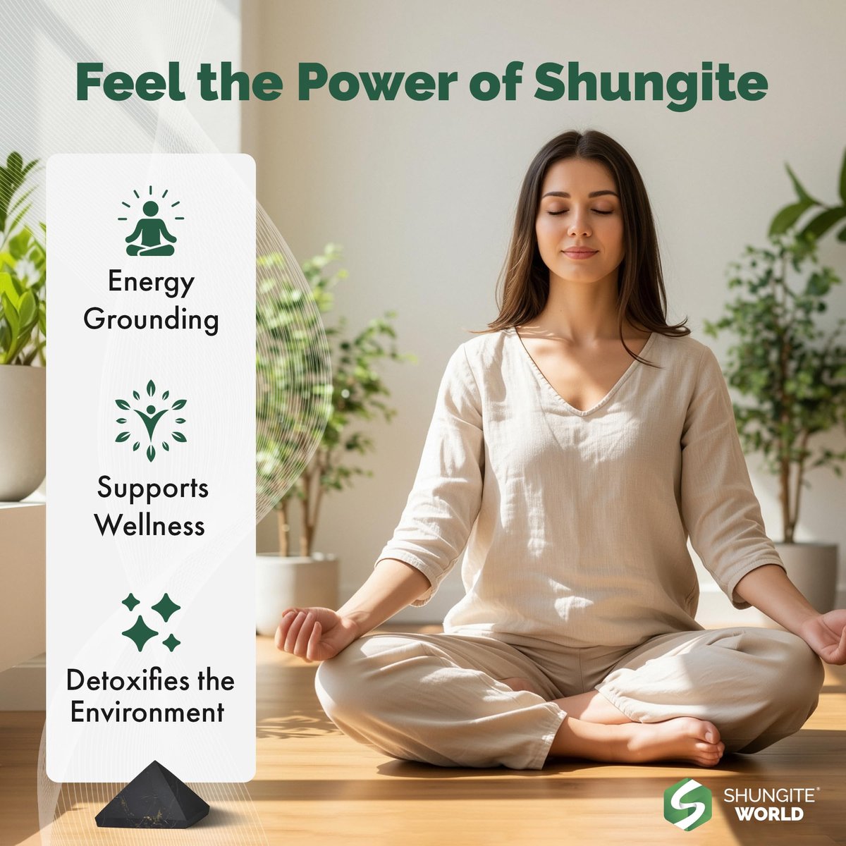 Shungite World Authentische Shungit-Pyramide, ungeschliffen, 30 mm, Chakra-Energie, natürlicher Heilungskristall, schwarze Pyramide für Büro, Meditation, Reiki, Erdung