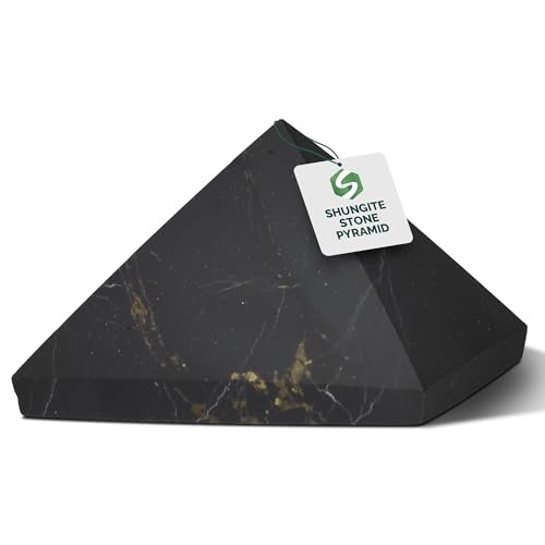 Shungite World Authentische Shungit-Pyramide, ungeschliffen, 30 mm, Chakra-Energie, natürlicher Heilungskristall, schwarze Pyramide für Büro, Meditation, Reiki, Erdung