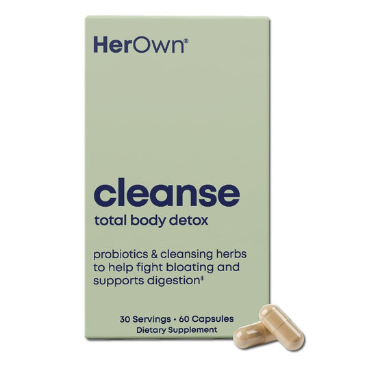 her own Cleanse – Sanfte Entgiftung, Unterstützt einen Gesunden Darm, Meeresalgen-Reinigung, Präbiotikum/Probiotikum-Mischung, Kräuter-Reinigungsmischung, Gluten- und Sojafrei, Vegan, 60 Kapseln, 30 Portionen, Mehrfarbig